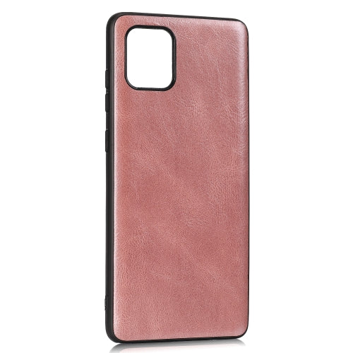 For Samsung Galaxy A81 Crazy Horse Textured Calfskin PU+PC+TPU Case(Rose Gold)