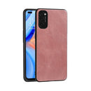 For OPPO Reno4 Crazy Horse Textured Calfskin PU+PC+TPU Case(Rose Gold)