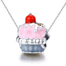 S925 Sterling Silver Cup Cake Beads DIY Bracelet Necklace Accessories, Style:Bead + Chain
