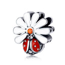 S925 Sterling Silver Ladybug Beads DIY Bracelet Necklace Accessories