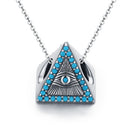 S925 Sterling Silver Geometric Magic Eye Beads DIY Bracelet Necklace Accessories, Style:Bead + Chain