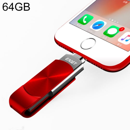 EAGET 64GB USB + 8 Pin Interface Metal Twister Flash U Disk