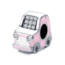 S925 Sterling Silver Pendant Pink Car Beads DIY Bracelet Necklace Accessories