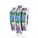 S925 Sterling Silver Pendant Rainbow Heart Beads DIY Bracelet Necklace Accessories