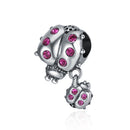 S925 Sterling Silver Creative Beetle Beads DIY Bracelet Necklace Accessories