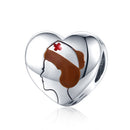 S925 Sterling Silver Heart-shaped White Angel Beads DIY Bracelet Necklace Accessories