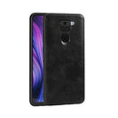 For Xiaomi Redmi Note 9 Crazy Horse Textured Calfskin PU+PC+TPU Case(Black)