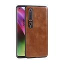 For Xiaomi 10 5G Crazy Horse Textured Calfskin PU+PC+TPU Case(Brown)