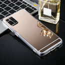 For Samsung Galaxy A51 TPU + Acrylic Luxury Plating Mirror Phone Case Cover(Gold)