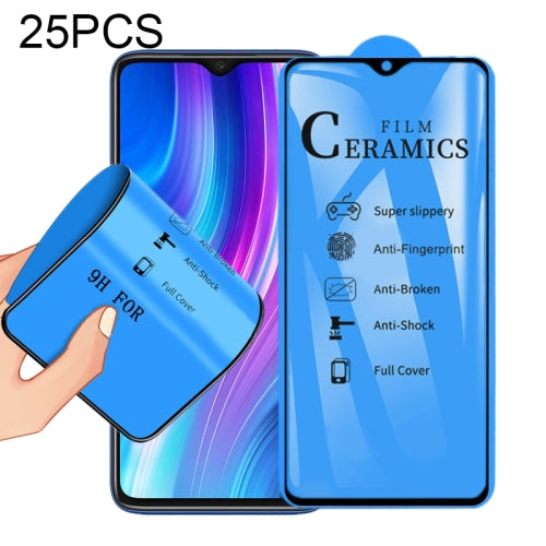 For Xiaomi Redmi Note 8 Pro 25 PCS 2.5D Full Glue Full Cover Ceramics Film