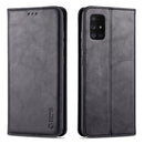 For Samsung Galaxy A51 5G AZNS Retro Texture Magnetic Horizontal Flip PU Leather Case with Holder & Card Slots & Photo Frame(Black)