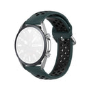 For Galaxy Watch 3 41mm Silicone Sports Two-tone Strap, Size: Free Size 20mm(Olive Green Black)