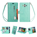 For Huawei Mate 10 Multifunctional Zipper Horizontal Flip Leather Case with Holder & Wallet & 9 Card Slots & Lanyard(Mint Green)