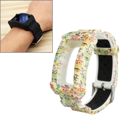 For Samsung Gear Fit2 / Pro Silicone Replacement Strap Watchband, Style:Owl Print
