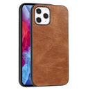 For iPhone 12 Pro Max Crazy Horse Textured Calfskin PU+PC+TPU Case(Brown)