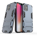 For iPhone 12 mini PC + TPU Shockproof Protective Case with Invisible Holder(Navy Blue)