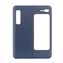For Samsung Galaxy Fold 5G Sheepskin Texture Top-grain Leather + PC + TPU Shockproof Protective Case(Blue)