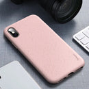 For iPhone XS / X iPAKY Starry Series Shockproof Straw Material + TPU Protective Case(Pink)