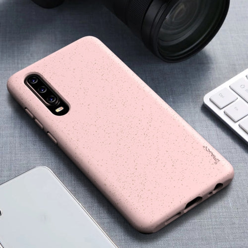 For Huawei P30 iPAKY Starry Series Shockproof Straw Material + TPU Protective Case(Pink)