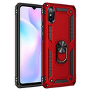 For Xiaomi Redmi 9A Shockproof TPU + PC Protective Case with 360 Degree Rotating Holder(Red)