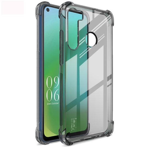 For HTC U20 5G IMAK All-inclusive Shockproof Airbag TPU Case with Screen Protector(Transparent Black)