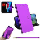 For iPhone 12 / 12 Pro Imitated Mirror Surface Horizontal Flip Leather Case with Holder & Card Slots & Wallet & Lanyard(Purple)