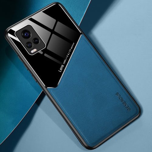 For Vivo S7 / V20 Pro All-inclusive Leather + Organic Glass Phone Case with Metal Iron Sheet(Royal Blue)