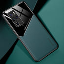For Vivo X50 Pro+ All-inclusive Leather + Organic Glass Phone Case with Metal Iron Sheet(Dark Green)