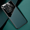 For Huawei P40 Pro+ All-inclusive Leather + Organic Glass Protective Case with Metal Iron Sheet(Green)