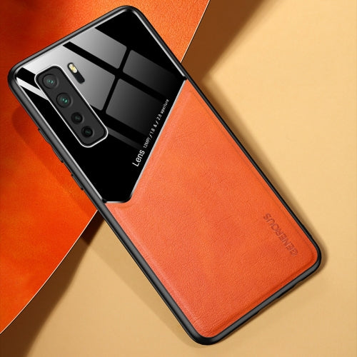 For Huawei nova 7 SE All-inclusive Leather + Organic Glass Protective Case with Metal Iron Sheet(Yellow)
