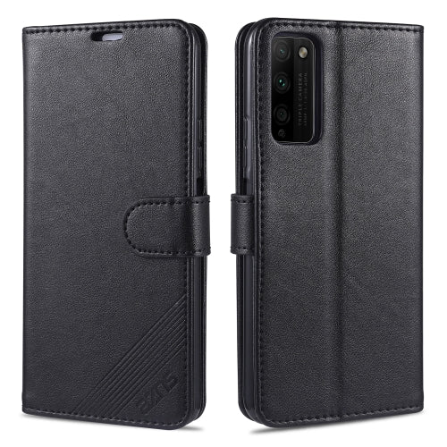 For Huawei Honor 30 Youth AZNS Sheepskin Texture Horizontal Flip Leather Case with Holder & Card Slots & Wallet(Black)
