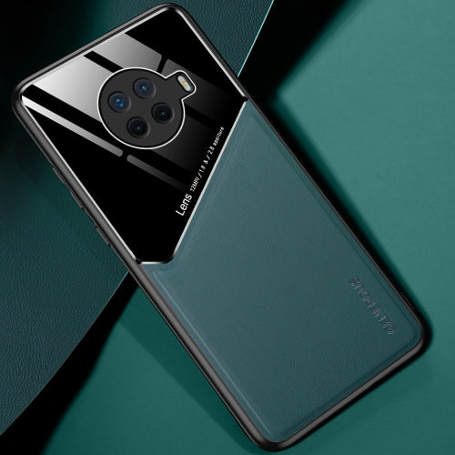 For OPPO Ace2 All-inclusive Leather + Organic Glass Protective Case with Metal Iron Sheet(Green)