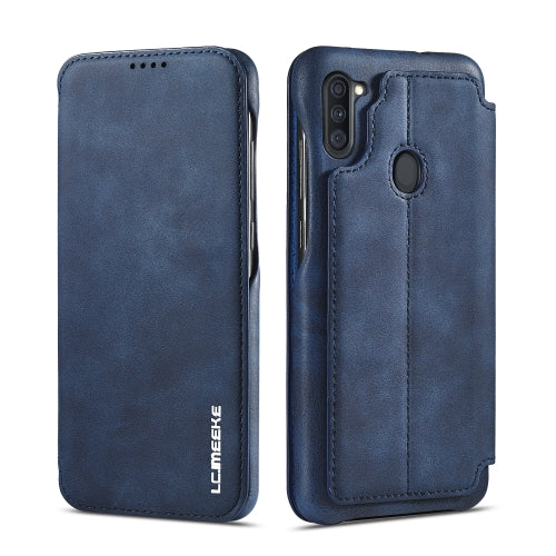 For Samsung Galaxy A11 EU Version LC.IMEEKE Hon Ancient Series Horizontal Flip Leather Case with Holder & Card Slot(Blue)