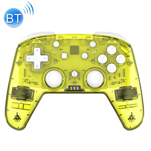 YS06 For Switch Pro Wireless Bluetooth GamePad Game Handle Controller, Color:Transparent Yellow