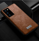 For Samsung Galaxy Note20 Ultra SULADA Shockproof TPU + Handmade Leather Protective Case(Brown)