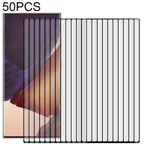 For Samsung Galaxy Note20 Ultra 50 PCS 3D Curved Silk-screen PET Full Coverage Protective Film(Black)