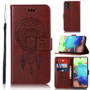 For Samsung Galaxy A71 5G Wind Chime Owl Embossing Pattern Horizontal Flip Leather Case, with Holder & Card Slots & Wallet(Brown)
