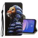 For Vivo S1 Pro 3D Colored Drawing Horizontal Flip PU Leather Case with Holder & Card Slots & Wallet(Down Jacket Cat)