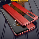 For Huawei P20 Pro Genuine Leather Smart Flip Protective Case(Red)