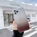 For iPhone 12 mini Gradient Shockproof TPU + Acrylic Protective Case with Detachable Buttons(Gradient Brown)