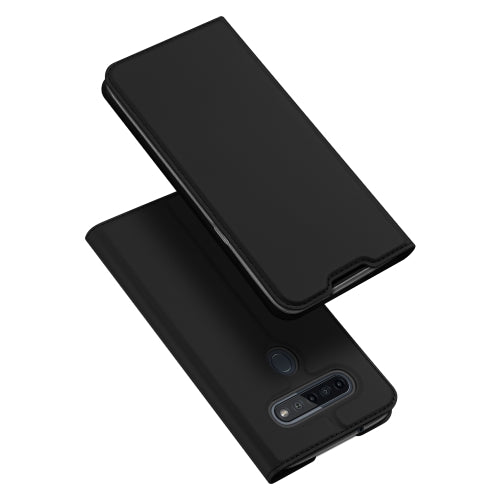 For LG K41S DUX DUCIS Skin Pro Series Horizontal Flip PU + TPU Leather Case, with Holder & Card Slots(Black)