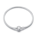 S925 Sterling Simple Love Bead Women Bracelet, Size:19cm