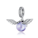 S925 Sterling Silver Purple Elf Ball Pendant DIY Bracelet Necklace Accessories