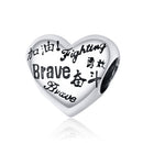 S925 Sterling Silver Positive Energy Heart-shaped Lettering Beads DIY Bracelet Necklace Accessories