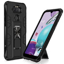 For LG Aristo 5+ Soldier Armor Shockproof TPU + PC Magnetic Protective Case with Holder(Black)
