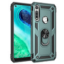 For Motorola Moto G Fast Shockproof TPU + PC Protective Case with 360 Degree Rotating Holder(Dark Green)