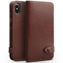 For iPhone XS / X QIALINO Crazy Horse Business Horizontal Flip Leather Case with Holder & Card Slots, Style:With Buckle(Brown)