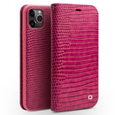 For iPhone 11 Pro QIALINO Crocodile Texture Horizontal Flip Leather Case with Wallet & Card Slots(Rose Red)