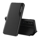 For Xiaomi Mi 10 / Mi 10 Pro Side Display Magnetic Shockproof Horizontal Flip Leather Case with Holder(Black)