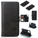 For iPhone 12 / 12 Pro Embossed Happy Cat Pattern Horizontal Flip Leather Case with Holder & Card Slots & Wallet & Photo Frame(Black)